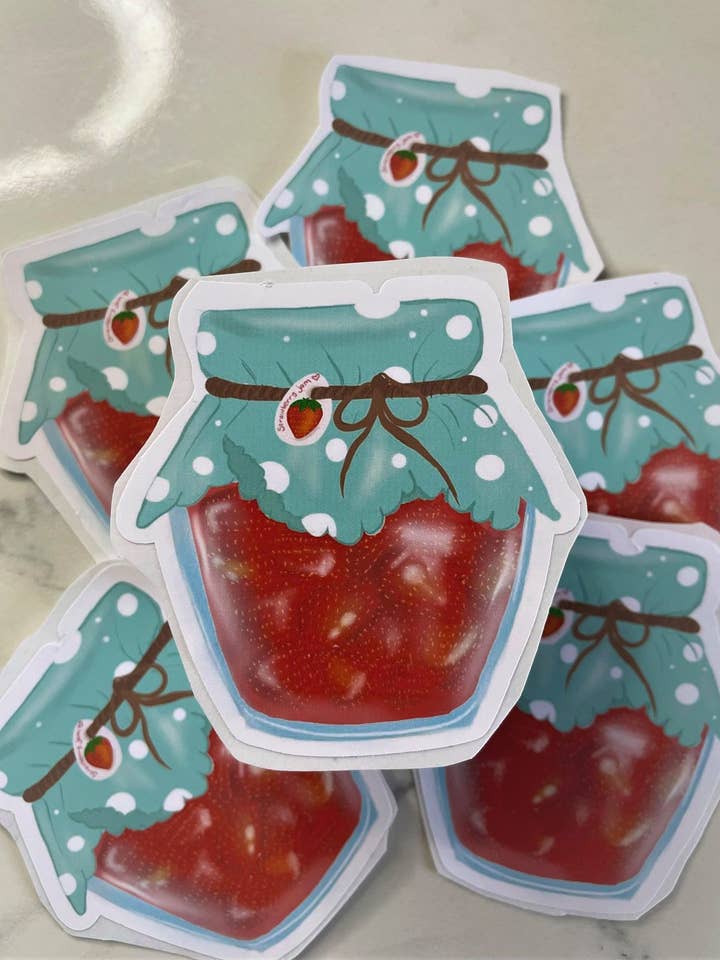 Strawberry Jam Vinyl Sticker for wholesale by PrettySpookyDesigns