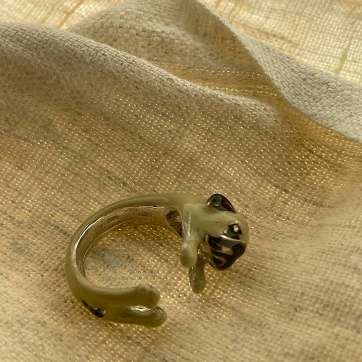 Gabbo Design - Venta al por mayor Anillos grandes/de cóctel - Anillo Pug For Her de plata 925 hecho a mano con un santo italiano5