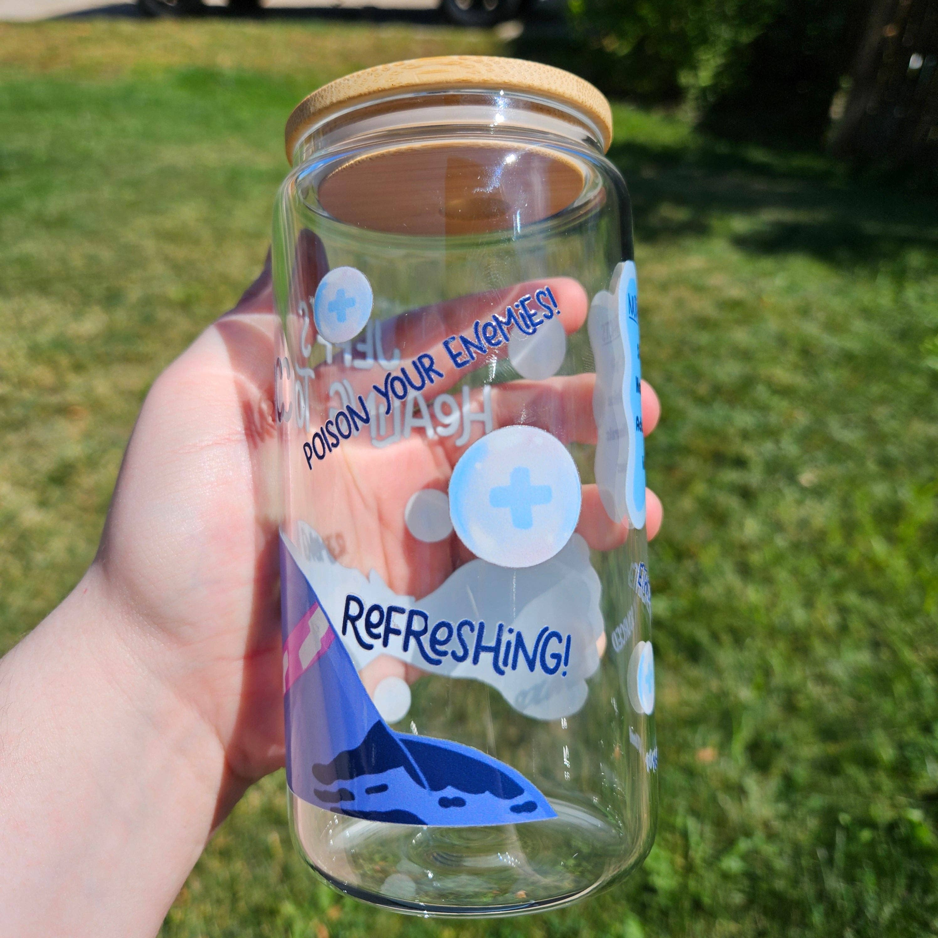 Floating Frogs - Wholesale Drinking Glass/Cup - Jeffy's Healing Tonic Glass Can5