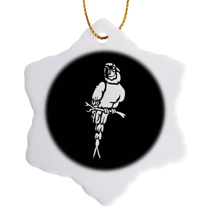 3dRose – wholesale Ornament – 3dRose, Cute Parrot Cut-Out Stencil-Style, Ornament7