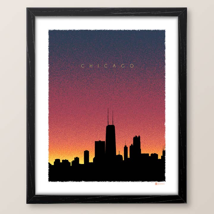 Chicago Dusk Illinois Print for wholesale by Bozz Prints