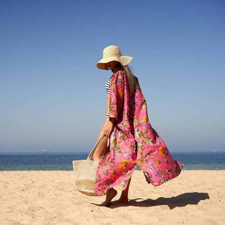 'Blossom Burst' 100% Cotton Kimono Robe for wholesale by Glamthread