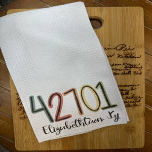 Custom Monogram Dish Towel Newlywed Gift, Custom Tea Towel
