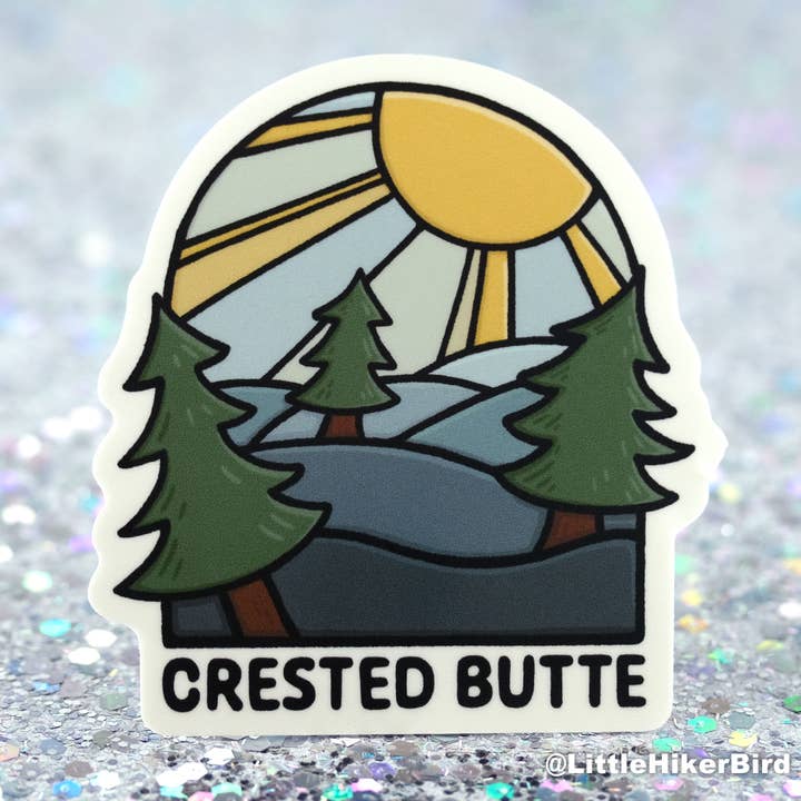 Crested Butte Colorado - Vinyl Sticker - Trees for wholesale by Little Hiker Bird