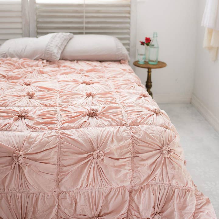 Lazybones - Wholesale Quilt - Rosette Jersey Quilt Tuscan Pink *organic Cotton4