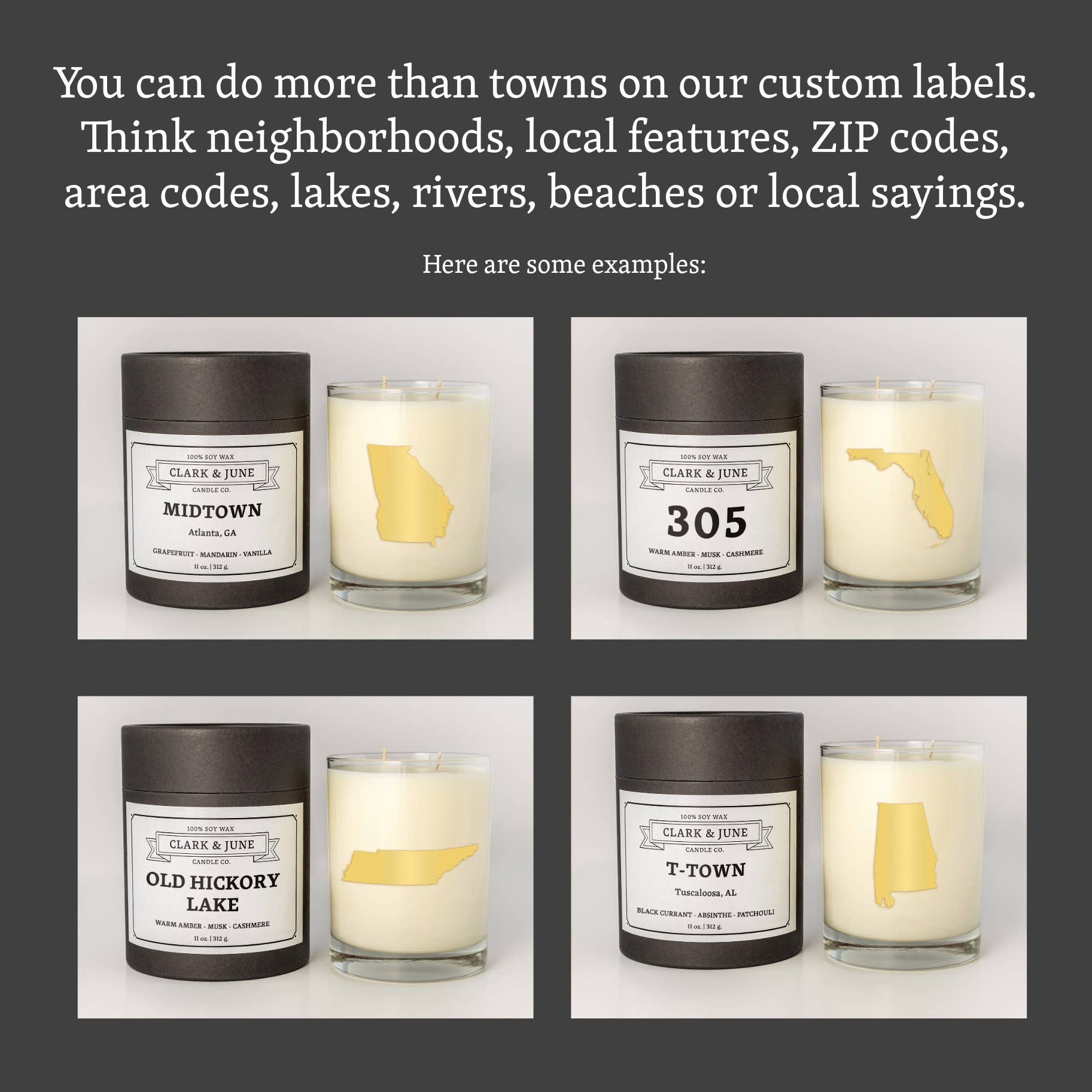Clark & June Candle Co. - Wholesale Jar/Filled Candle - "Your Town" Custom Candle | Missouri Vessel | Choose Your Scent | 11oz Soy Candle2