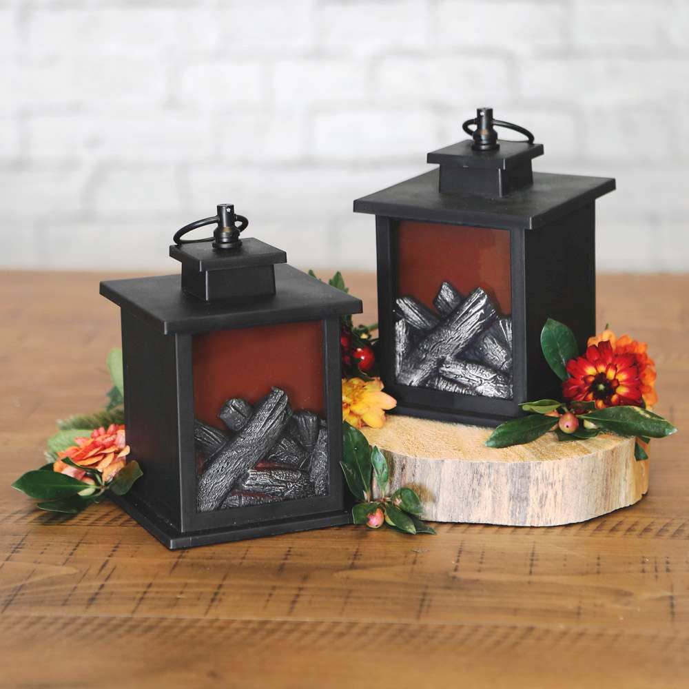 Kate Aspen - Wholesale Lantern - LED Vintage Decorative Black Lantern - Tokyo (Set of 2)6