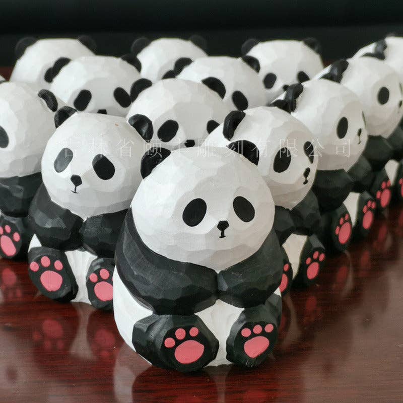 Gohobi （We cover U.S. import duties） – wholesale Decorative figurine – Gohobi Handcrafted Wooden Panada Ornament5