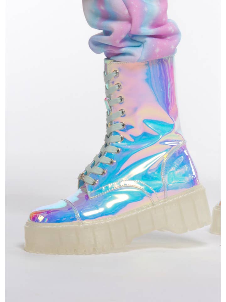 Sparkl - Wholesale Combat/Military Boots - Women's - Opal Combat Boot