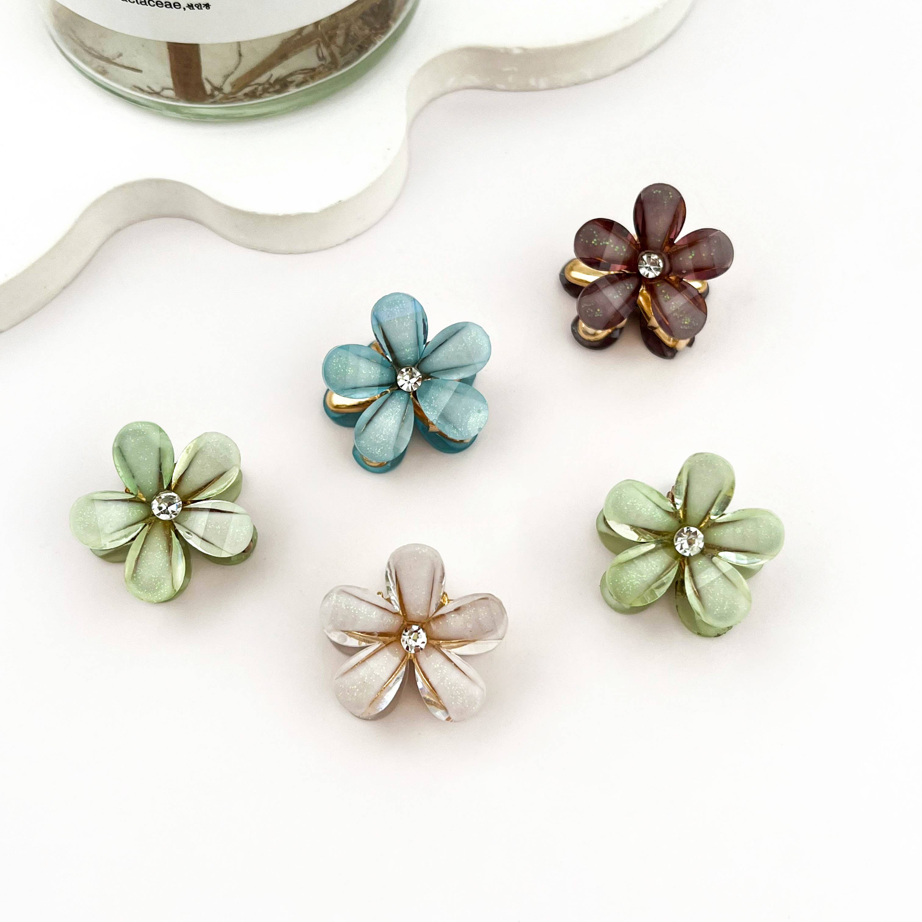 mildstyles - Vente Pince à cheveux – femme - Élégante Mini Pince à Cheveux Étincelante à Motif Floral11