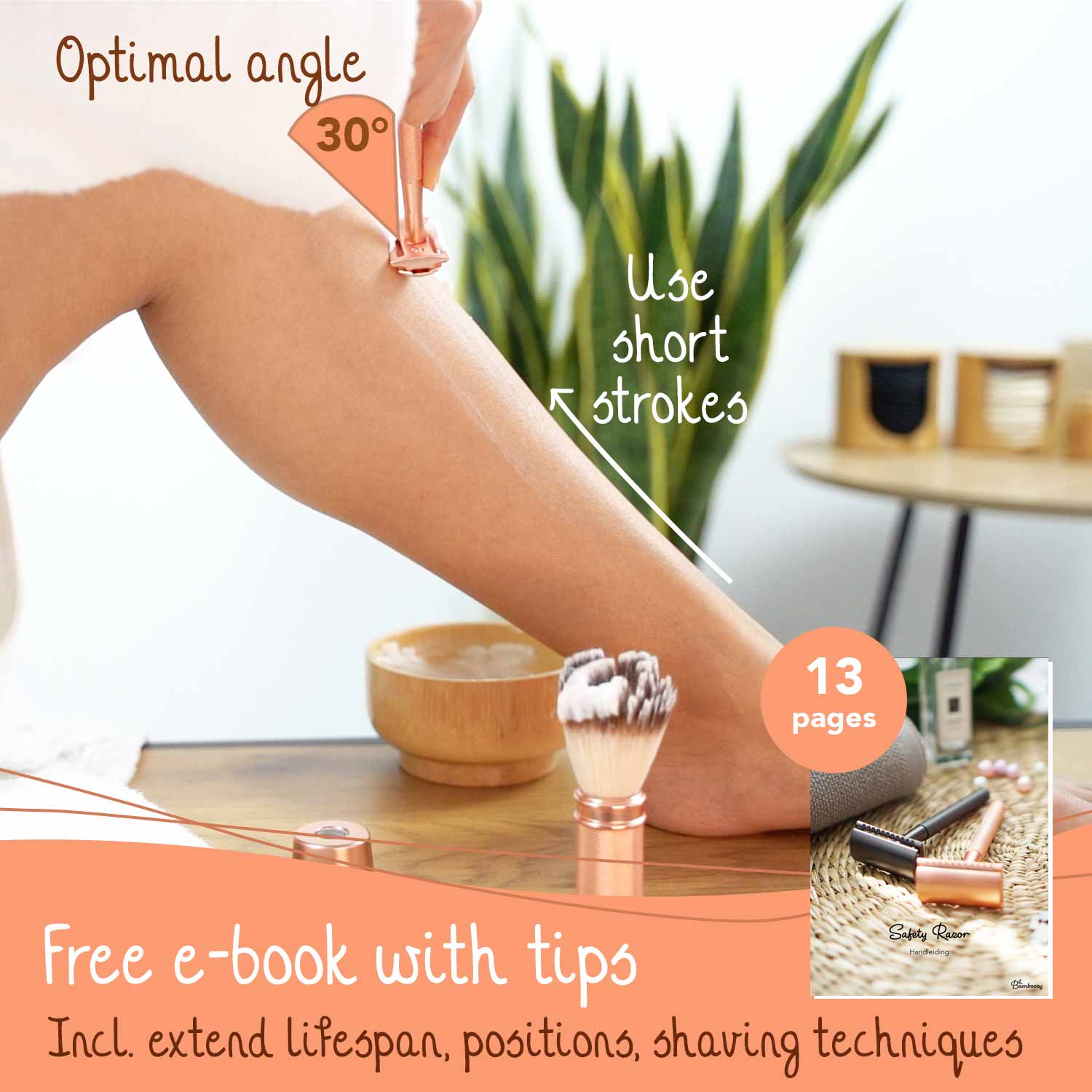 Bamboozy x Cosmeau - Venta al por mayor Maquinilla de afeitar - Afeitadora de seguridad de aluminio en color rosa dorado brillante8