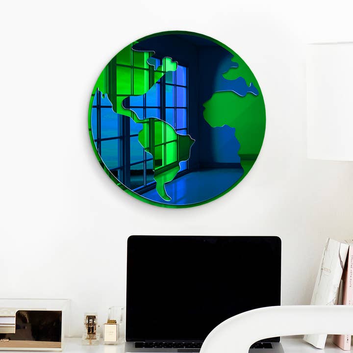 World Map | Acrylic Art | Mirror Wall Decor for wholesale by 4ArtWorks