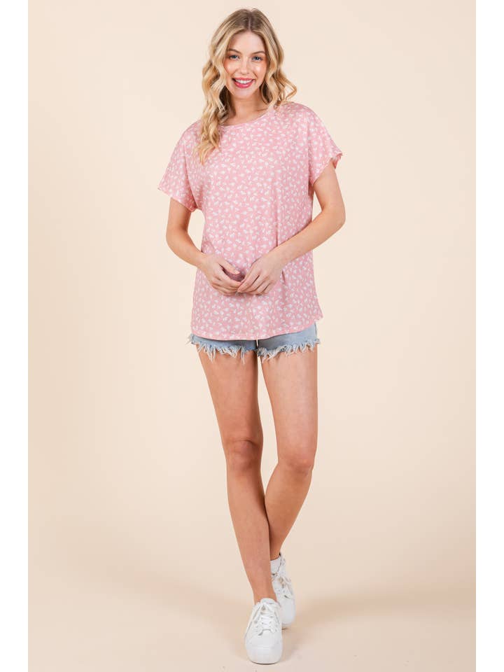 BOMBOM - Wholesale T-Shirt - Women's - TA2245 FLORAL BLISS RELAXED TEE