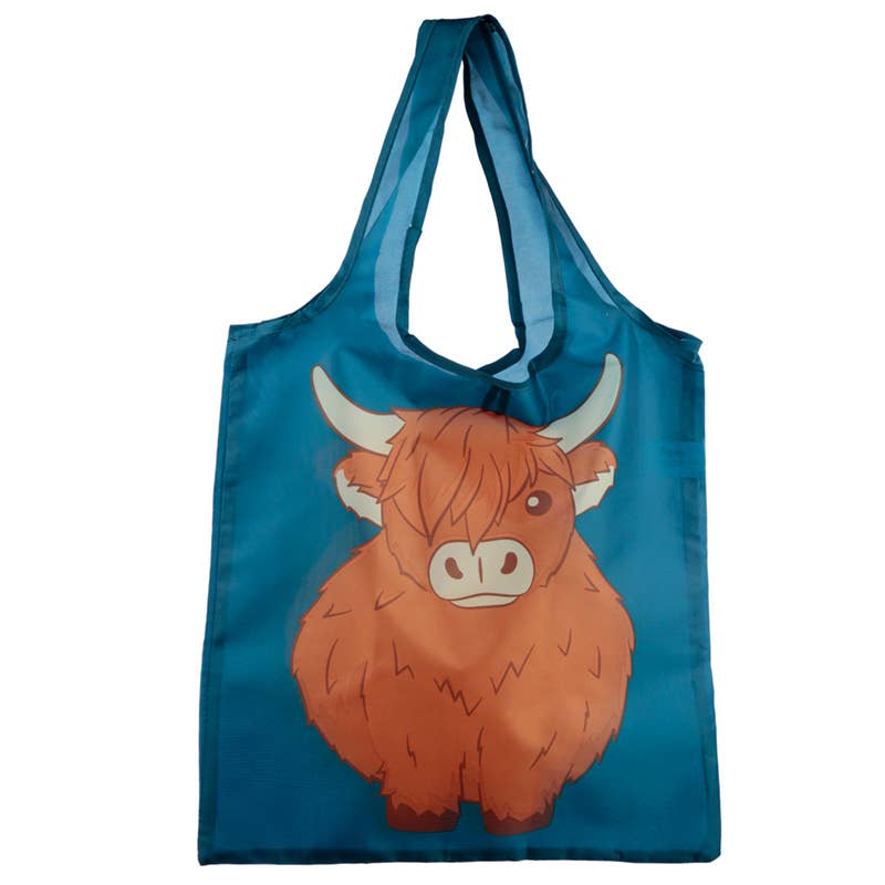 Puckator Ltd – wholesale Grocery/shopping bag – Foldable Reusable Shopping Bag - Highland Coo Cow2