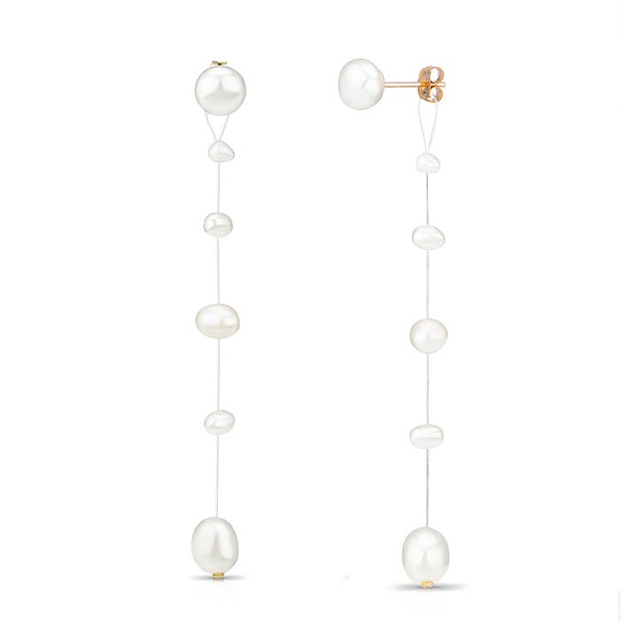 Aimée - Floating pearl earrings for wholesale by PM Atelier