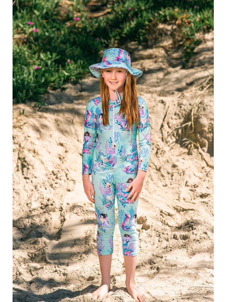 Tribe Tropical - Wholesale Swim cap – Kids & Baby - Wide Brim Swim Hat - Mermaid Waters