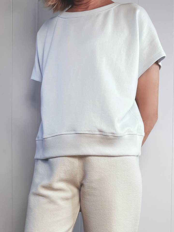 Vintage Organic Terry Bateau Top - Sea Green - Made in L.A. for wholesale by J. Marin Co.