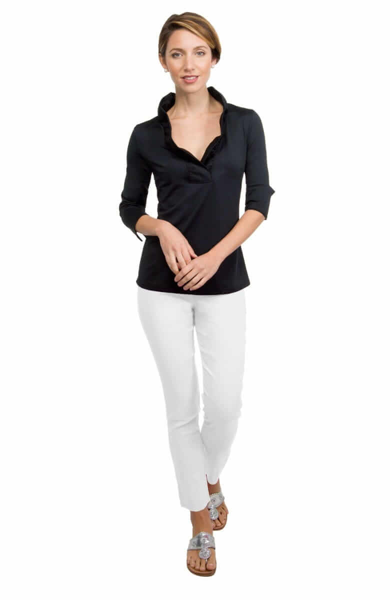 Gretchen Scott LLC - Vente Chemisier – femme - Haut Ruffneck Jersey - Uni9