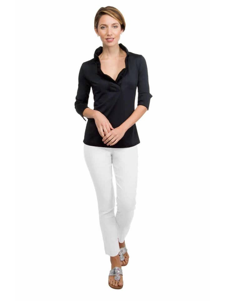 Gretchen Scott LLC - Vente Chemisier – femme - Haut Ruffneck Jersey - Uni9