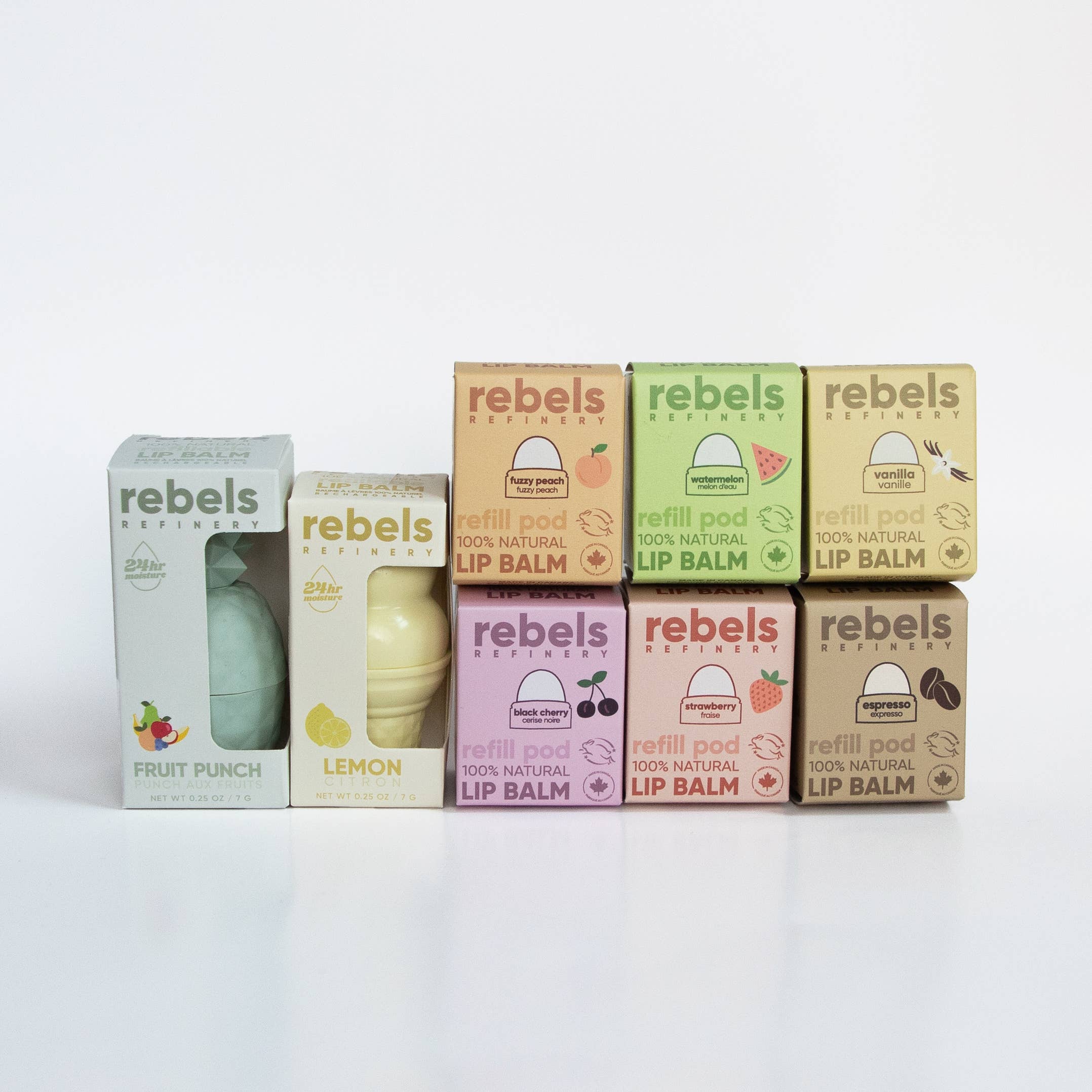 Rebels Refinery - Vente Baumes à lèvres - Capsules de recharge de rechange biodégradables, lot mixte, 100 % naturelles7