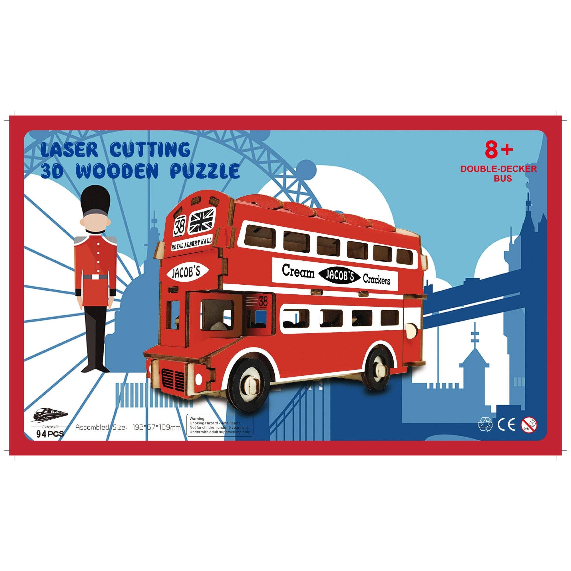 BestPysanky - Wholesale Puzzle - Adult - Double-Decker London Bus Model Kit - Wooden Laser-Cut 3D Puzzle (94 Pcs)2