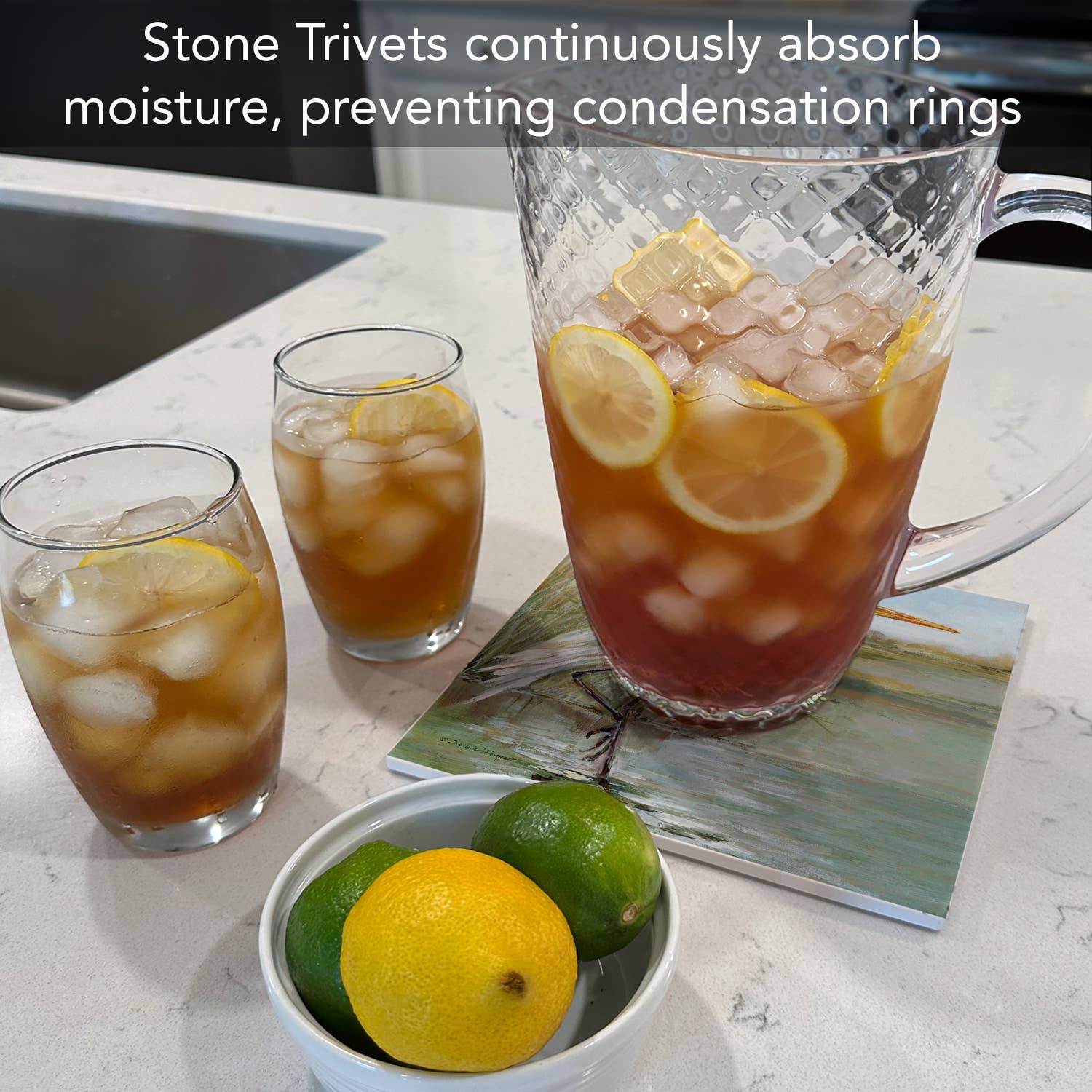 CounterArt/Highland Home/Thirstystone – Base para tacho por atacado – Base de Cerâmica "Garça Costeira" 8" Quadrada3