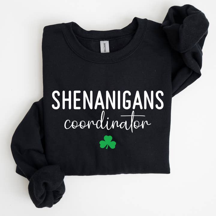 Refinery Number One LLC - Wholesale Graphic Sweatshirt - Women's - Shenanigans Coordinator, Funny, St Patrick's Day Sweatshirt