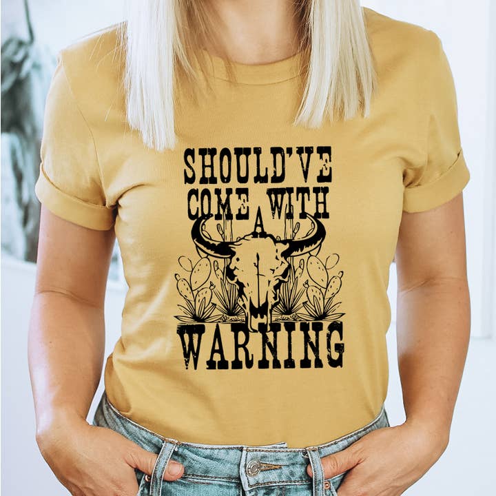 J'aurais dû être livré avec un t-shirt d'avertissement | Sarcastic Tee pour la vente par Dakota Soul Tees