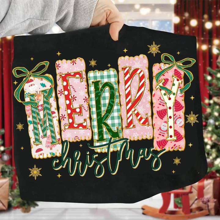 Preppy Merry Christmas Coquette Shirt, Lace Xmas Sweatshirt for wholesale by NVC Ecommerce LLC