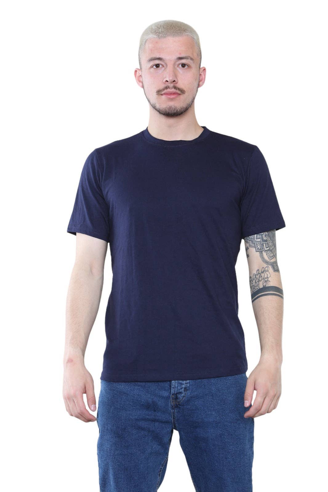 Elainah Fashion - Wholesale T-Shirt - Men's - Elaina Fashion Navy Crew Neck T-Shirt – Minimalist Style for Everyday Wear0