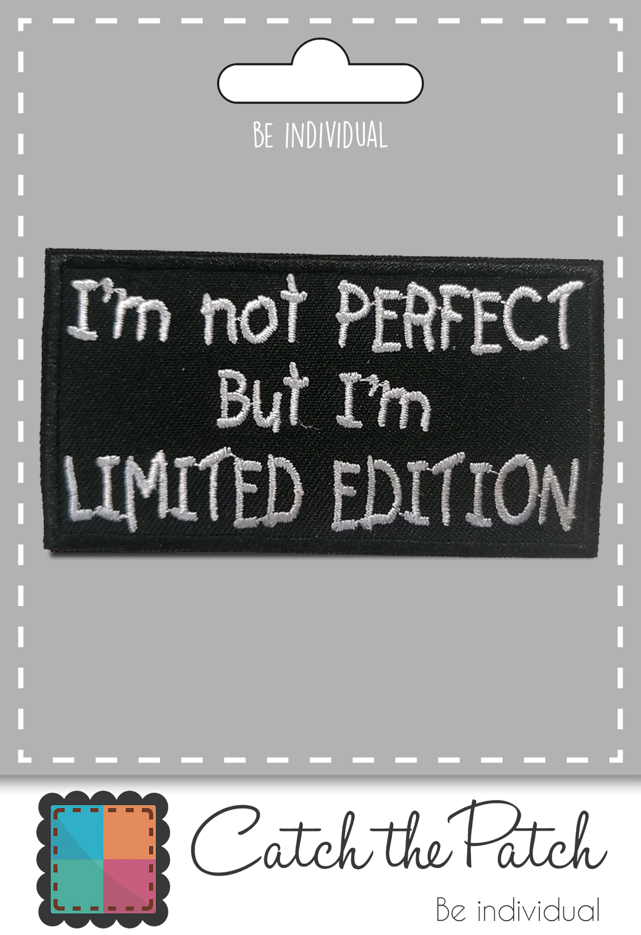 black Patch - biker quote saying I'm not perfect for wholesale on Faire1