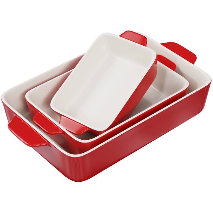 Kook Ceramic Baking Dishes, Small, Medium, Large, Set of 3 for wholesale by Kook