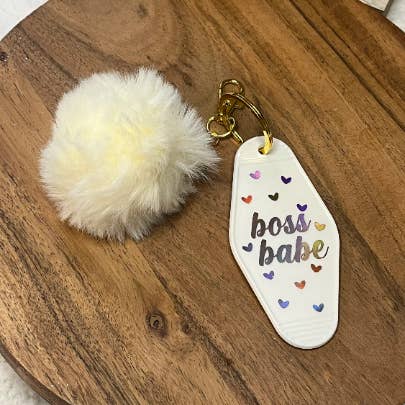 Denudare Shop - Wholesale Keychain – Women's - VINTAGE POMPOM KEYCHAIN - WHITE1