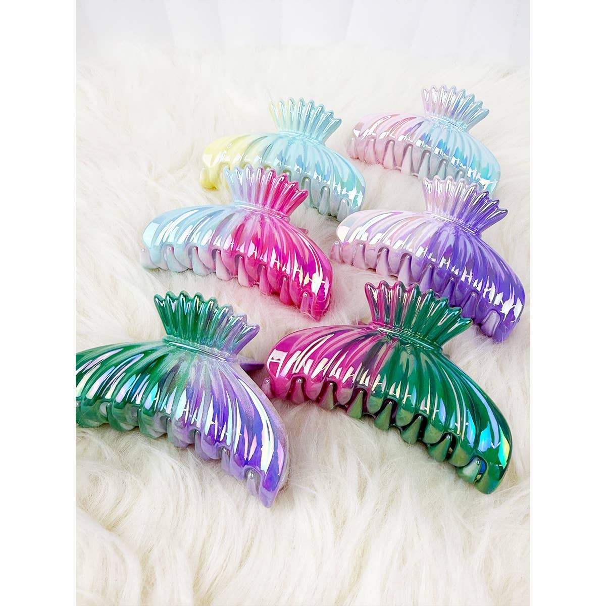 MIX COLOR Mermaids Favorite Shell Hair Claws Clips for wholesale on Faire5