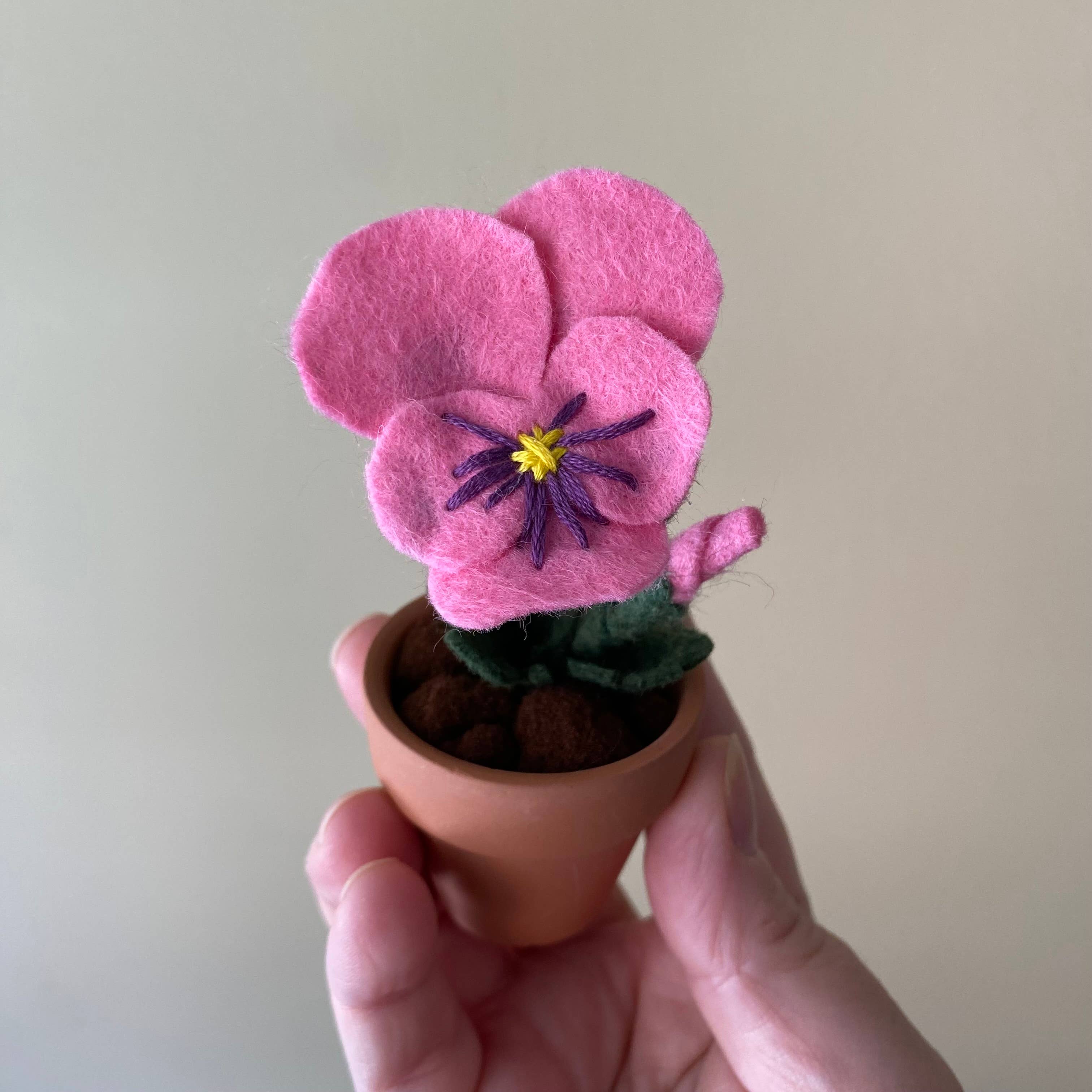 ForgetBKnot - Wholesale Artificial Flowers - Pansy Felt Forever Flower4