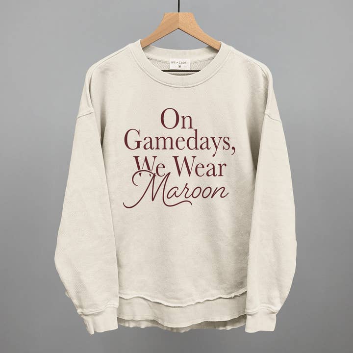 Ivy + Cloth - Wholesale Screen Printed T-Shirt - Women's - On Gamedays, We Wear Maroon (Maroon)2