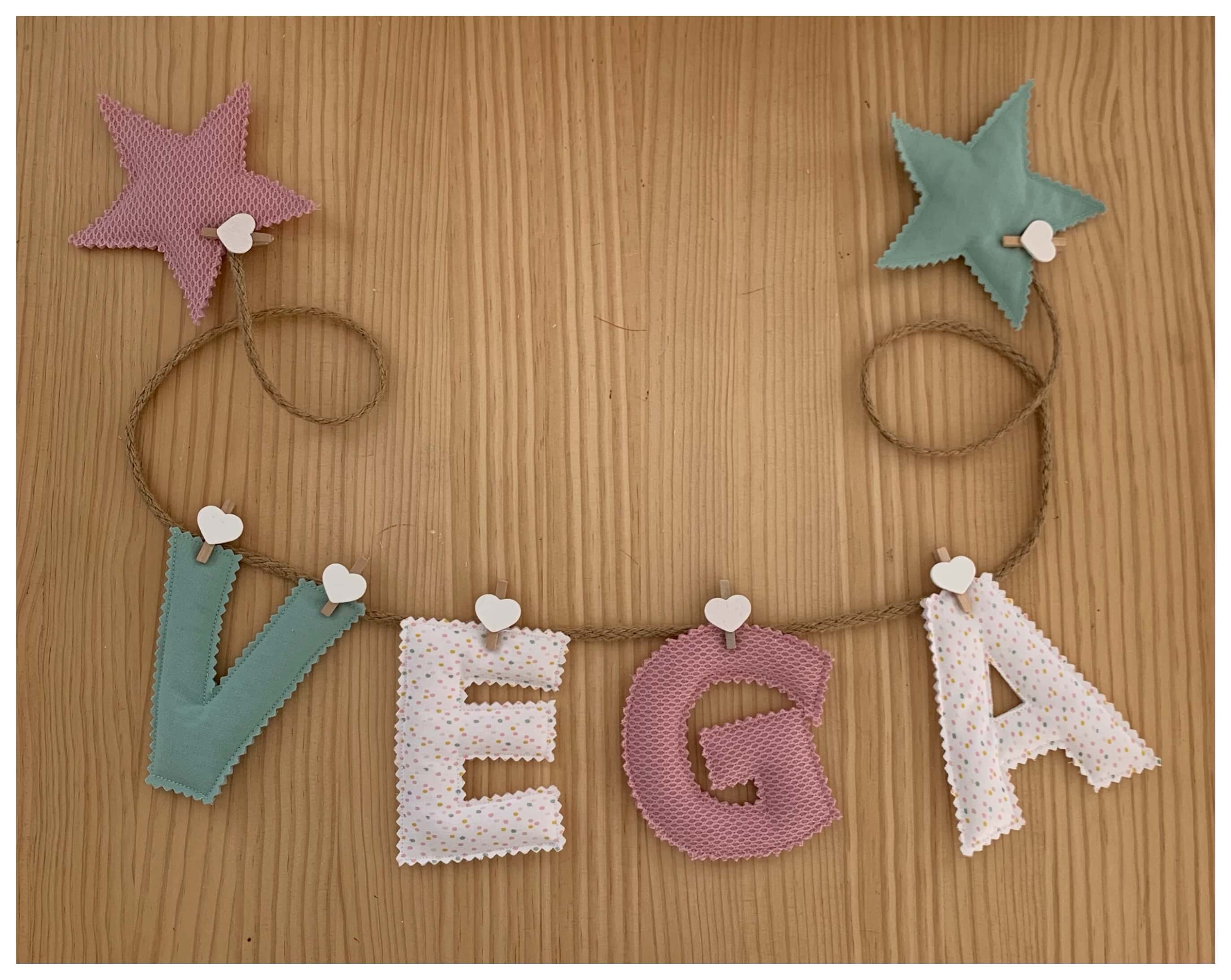 Nalí Kids - Wholesale Bunting/Garland - Name garland (Various fabrics) Price per letter11