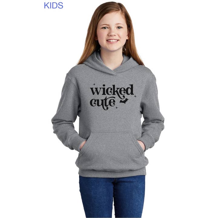 Wicked Cute Bat Halloween Kids Graphic Hoodie for wholesale by Kids By Kissed Apparel
