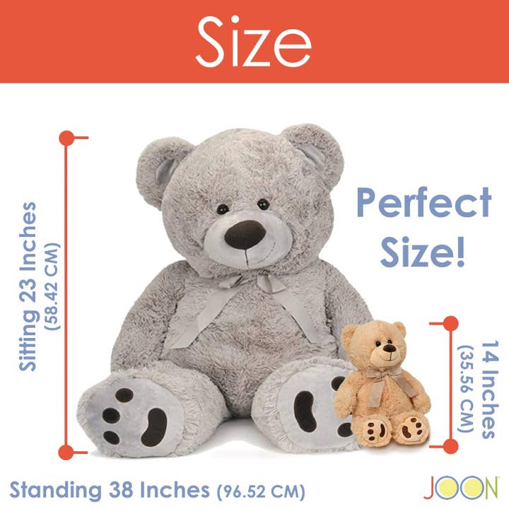 ShopBobbys - Wholesale Stuffed/Plush Toy - Kids & Baby - JOON Huge Teddy Bear With Ribbon, Light Gray7