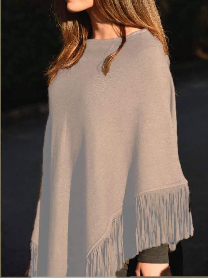 Poncho de caxemira com franja por atacado de PRATI