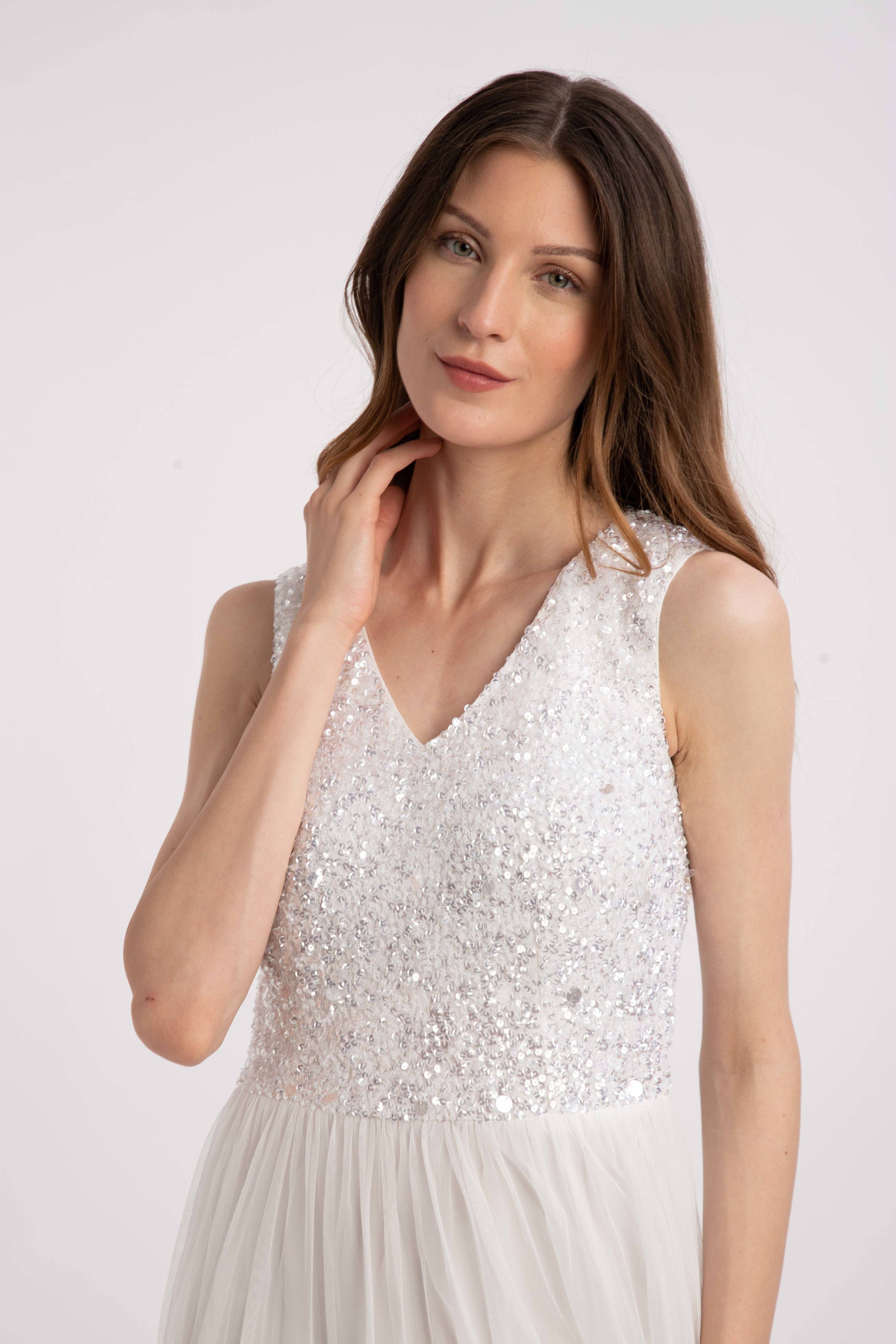 Ivory Picasso V Embellished Wedding Dress for wholesale on Faire4