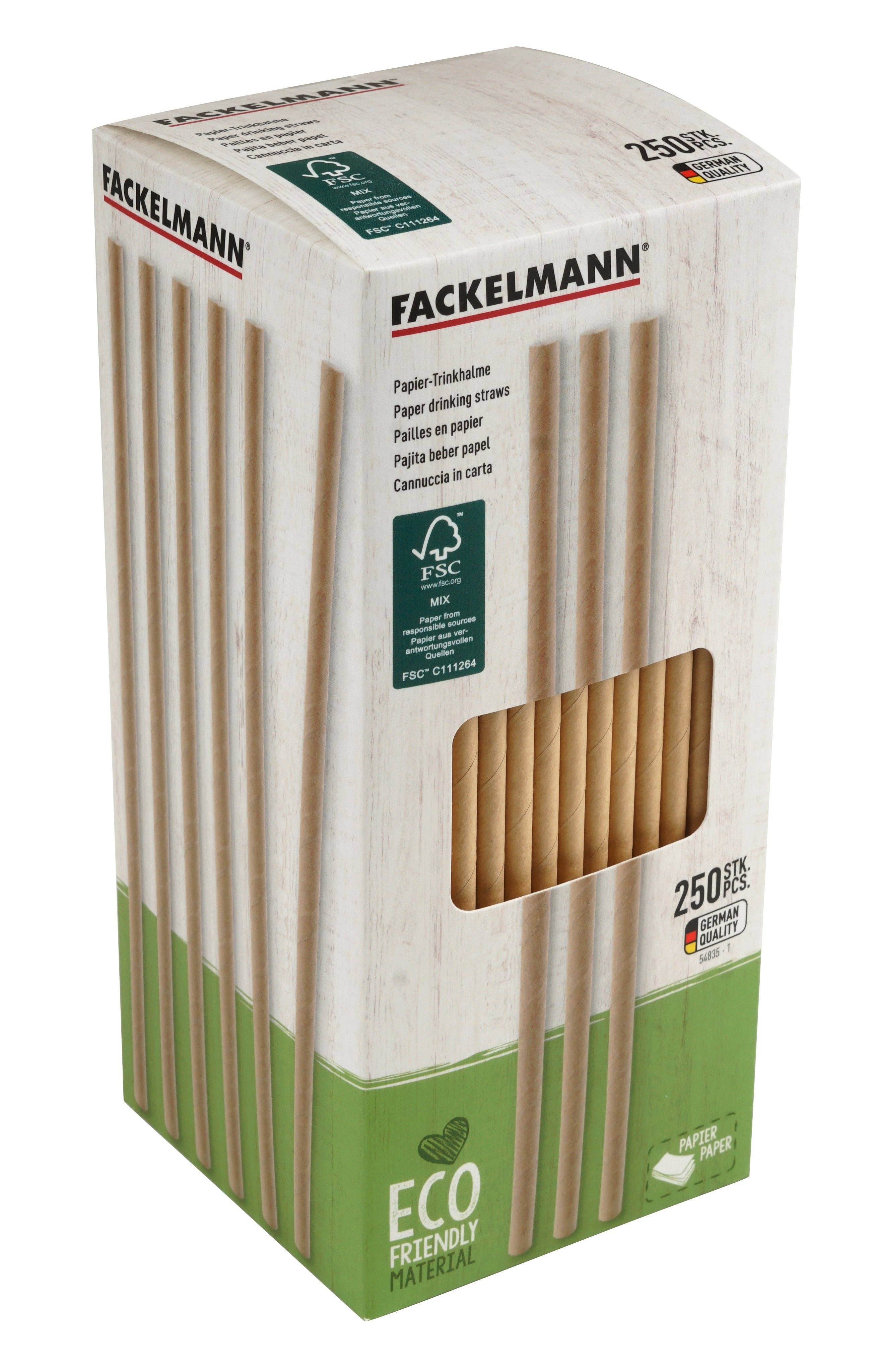 Fackelmann - Wholesale Drink Stirrer - Fackelmann Eco Friendly Box of 250 Brown Paper Straws2