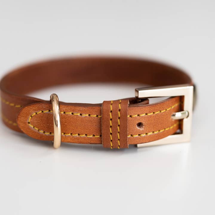 Jackie - Wholesale Pet Collar - Dog - Handmade genuine leather collar, adjustable, brown