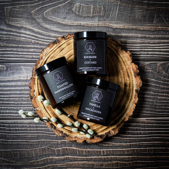 Rosefox Candles - Wholesale Jar/filled candle - Warm Vanilla & Macadamia Nut Biscuit Scented Soy Candle1