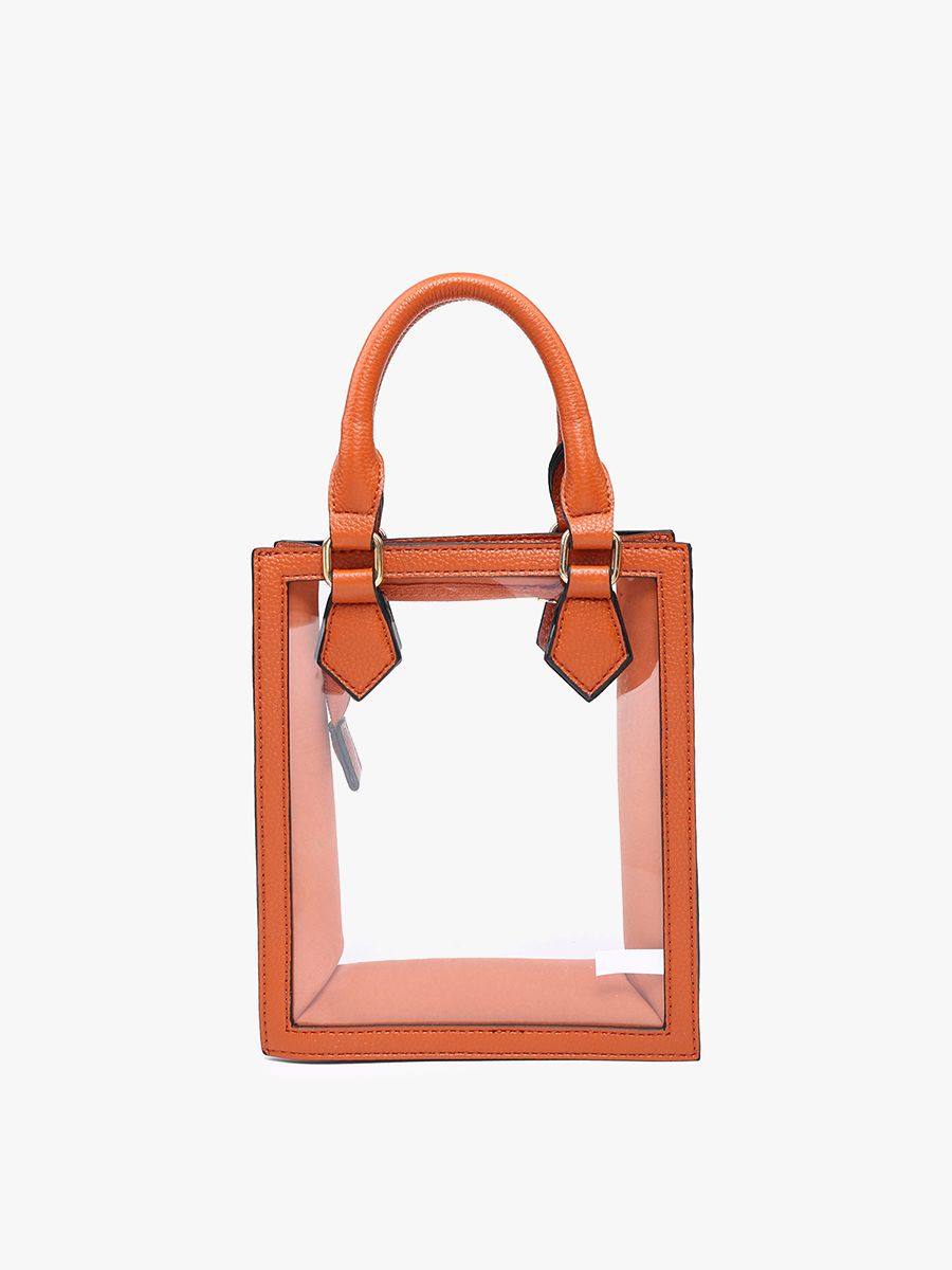 Jen & Co. - Venta al por mayor Bandolera - Mujer - Bandolera rectangular transparente Elise M2439CR con doble asa7