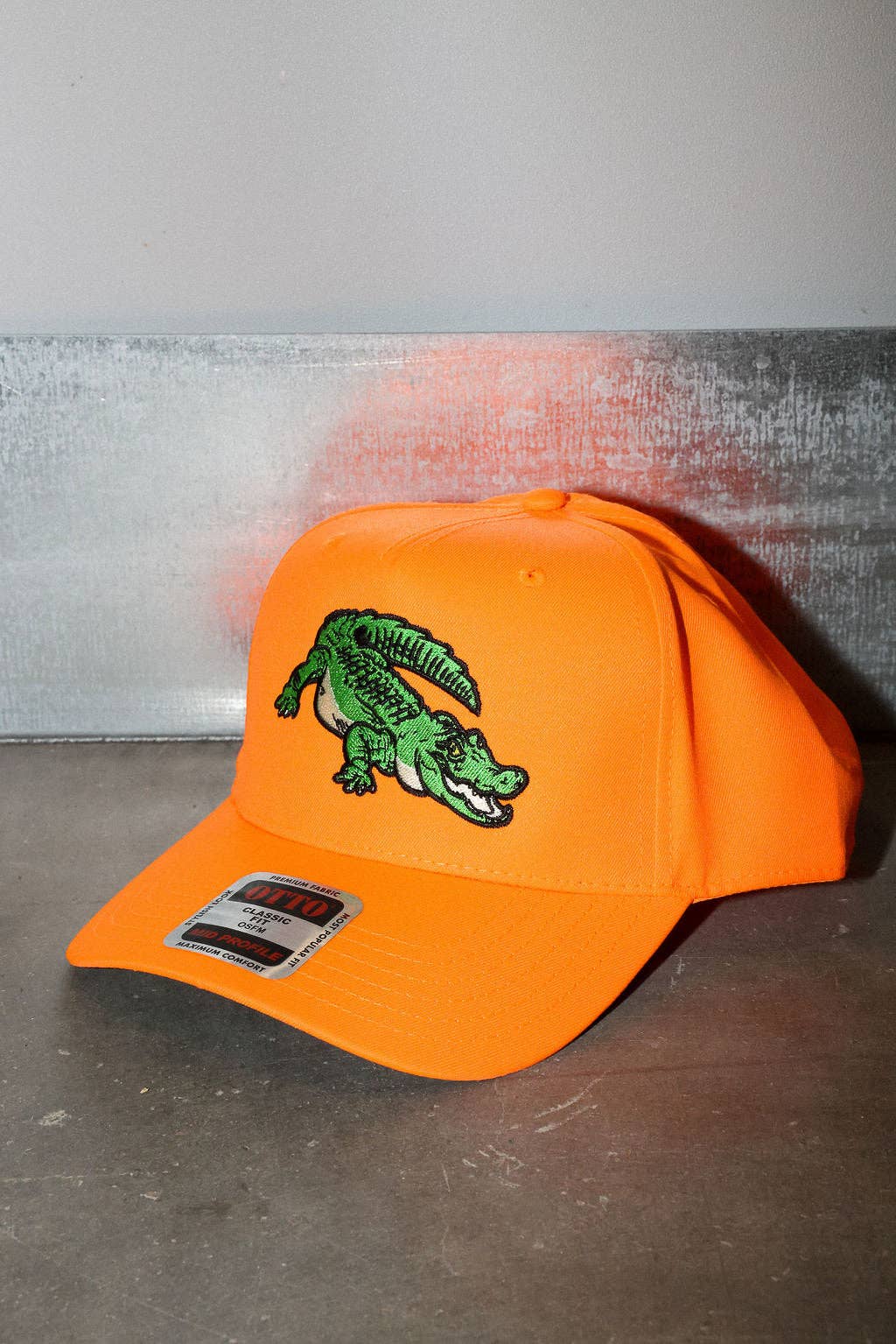 Burnt Toast – wholesale Trucker hat – Unisex – Orange Croc Camo Embroidered Trucker Hat1