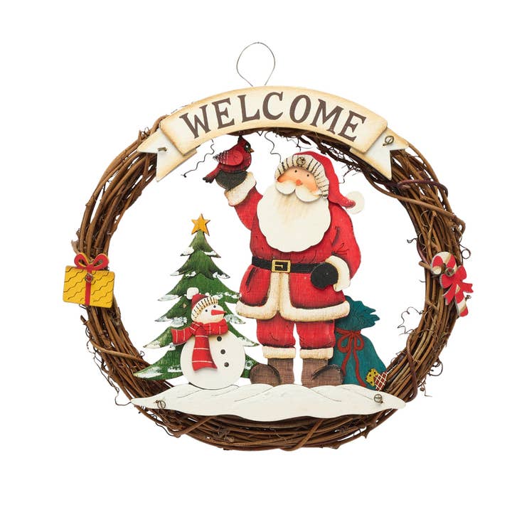 WIDDOP and Co. - Venta al por mayor Adornos - Corona de bienvenida de Papá Noel