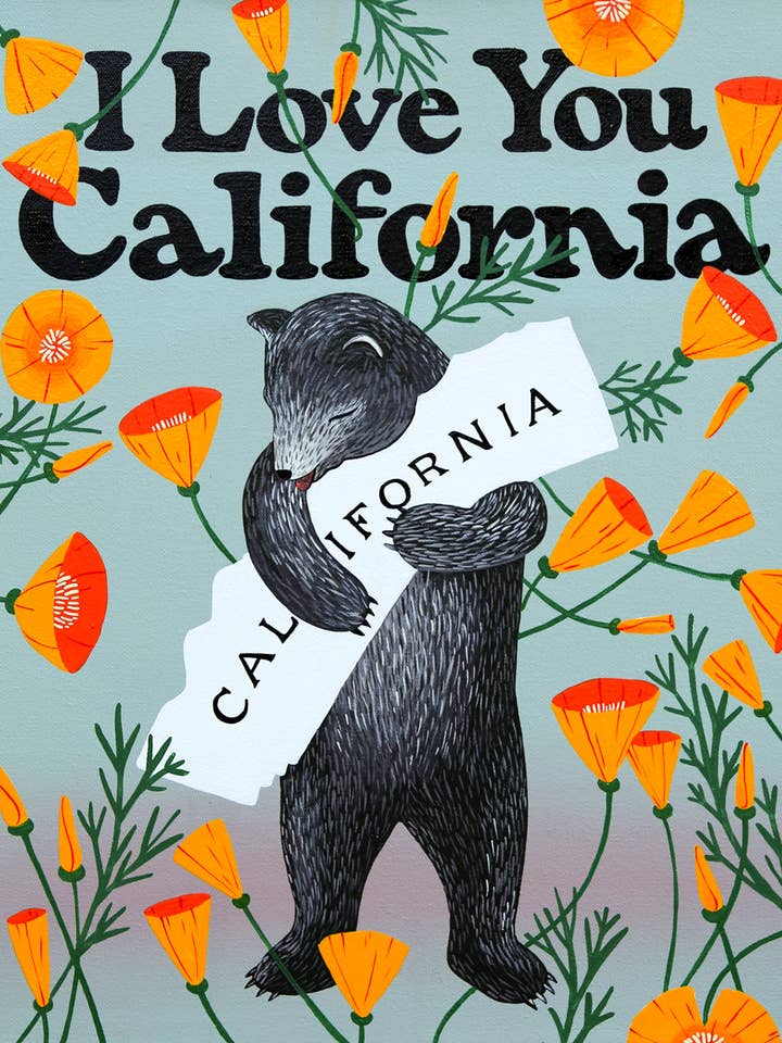 "Jag älskar dig Kalifornien" trädgårdstryck för wholesale av 3 Fish Studios