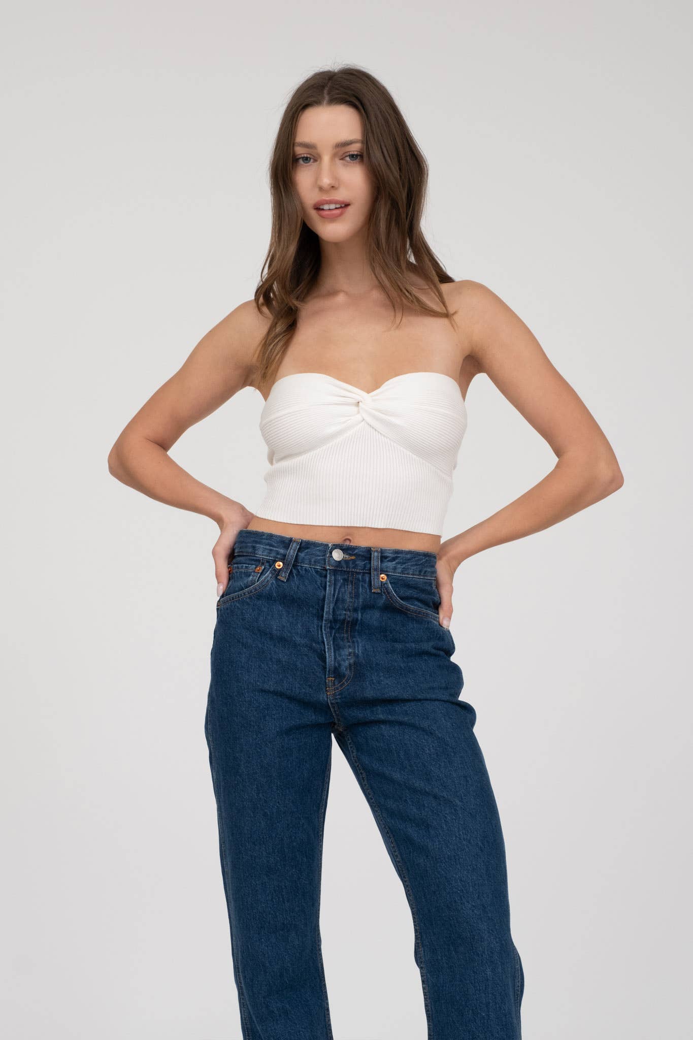 The Workshop Studio - Wholesale Knit Top - Women's - STRAPLESS TWIST FRONT KNIT CROP TOP (PRE-ORDER)26