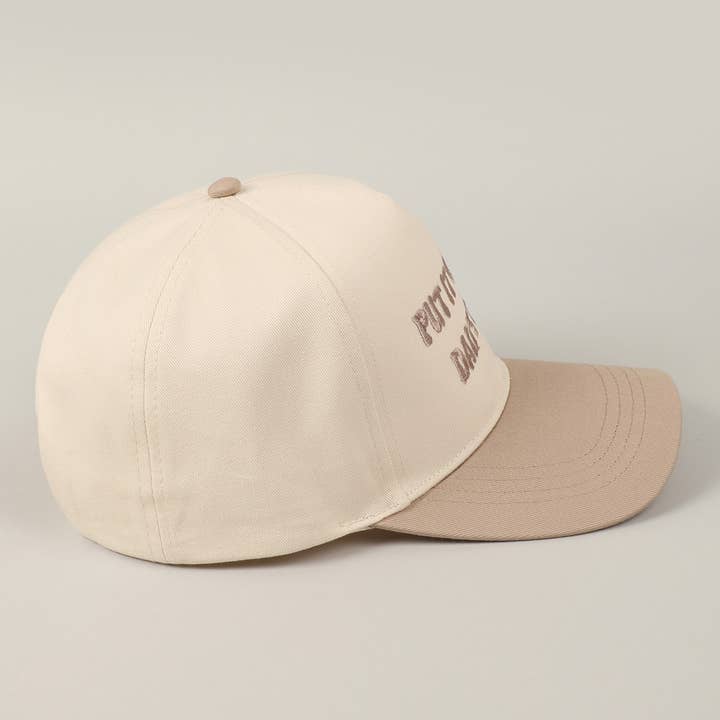 Fashion City - Wholesale Baseball Cap - Unisex - Put It On My Dad's Tab Embroidery Two-Tone Hat